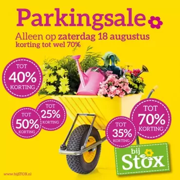 Parkingsale: zaterdag 18 augustus