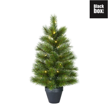 Glendon kunstkerstboom | groen met lampjes in pot | H90 cm